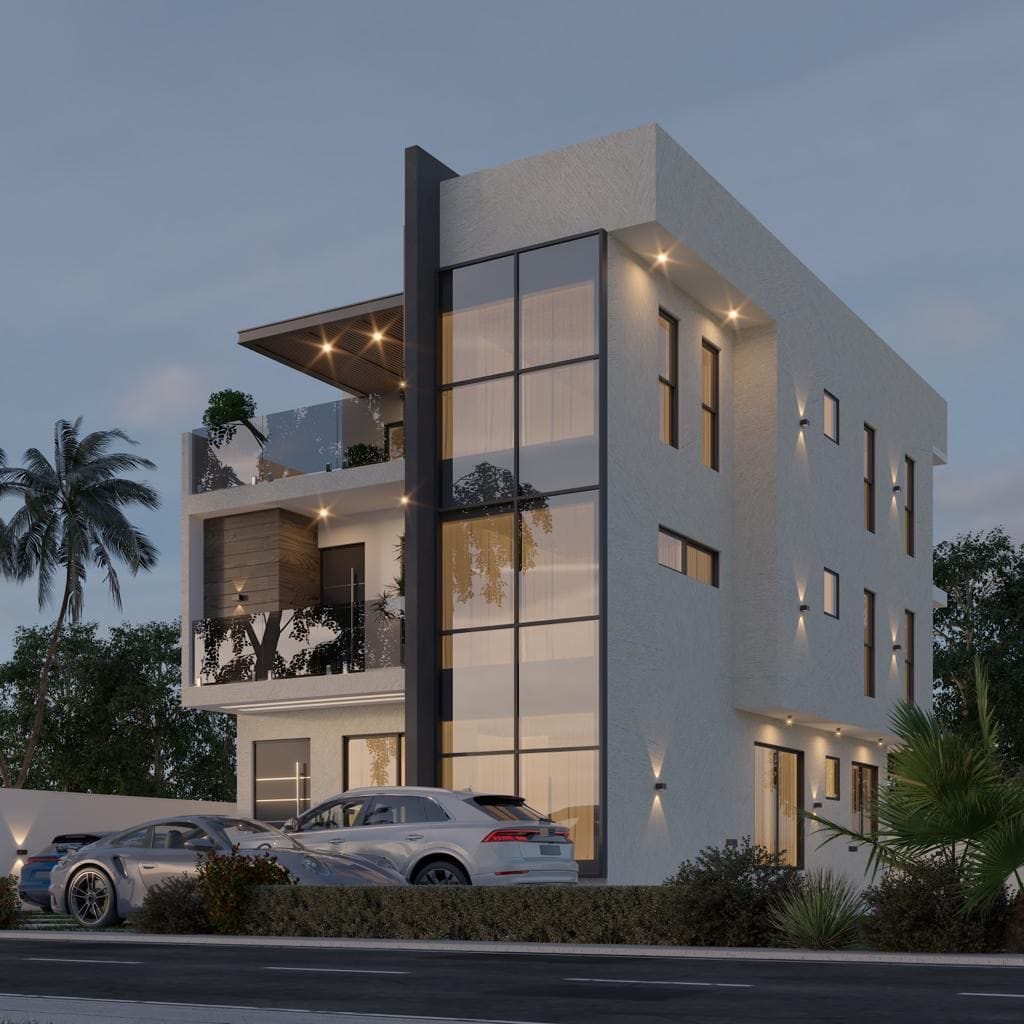 The Kharis 5-bedroom residence at dusk